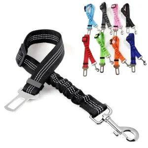 Reflective Dog Car Seat Belt Bungee Elastic Pet Safety Restraint Tether Leash
